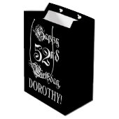 Sac Cadeau Moyen 52e anniversaire : Fancy, Elegant Script + Nom per (Dos Angle)