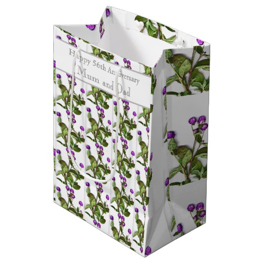 Sac Cadeau Moyen 56e anniversaire du Mariage Globe Amaranth (Devant Angle)