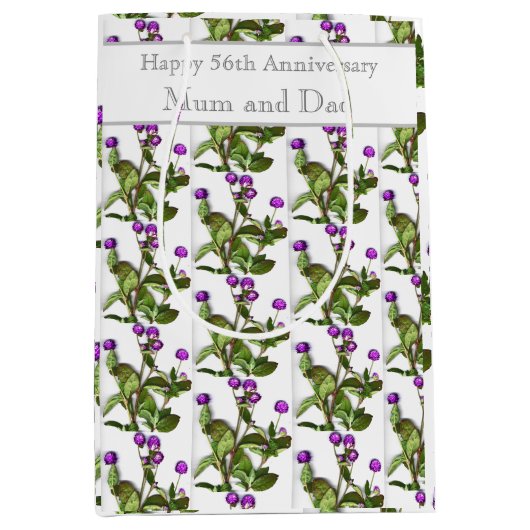 Sac Cadeau Moyen 56e anniversaire du Mariage Globe Amaranth (Devant)