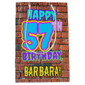 Sac Cadeau Moyen 57e anniversaire : Amusant, Graffiti urbain inspir (Devant)