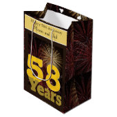 Sac Cadeau Moyen 58e anniversaire du Mariage (Devant Angle)