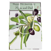 Sac Cadeau Moyen 59e anniversaire du Mariage Olive (Dos)