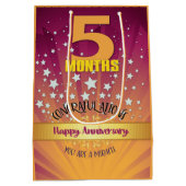 Sac Cadeau Moyen 5 Mois Anniversaire de la récupération Numéros gra (Dos)