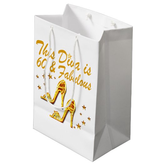 SAC CADEAU MOYEN 60E ANNIVERSAIRE DE L'OR GLAMOREUX (Dos Angle)