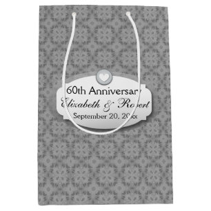 Sac Cadeau Moyen 60e anniversaire du Mariage Diamond Z01