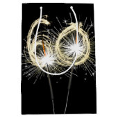 Sac Cadeau Moyen 60e anniversaire Sparklers en noir (Devant)