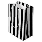Sac Cadeau Moyen 60e anniversaire Stripes noir et blanc (Dos Angle)