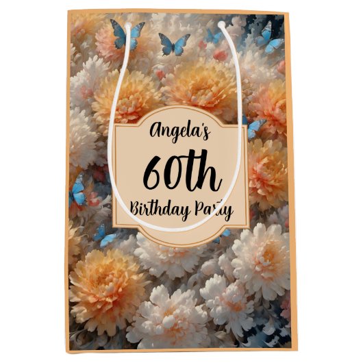 Sac Cadeau Moyen 60e fête d'anniversaire (Devant)