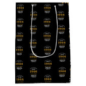 Sac Cadeau Moyen 60th Birthday 1966 Black Gold Chic Elegant (Dos)