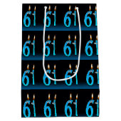 Sac Cadeau Moyen 61e anniversaire - bougies (Dos)