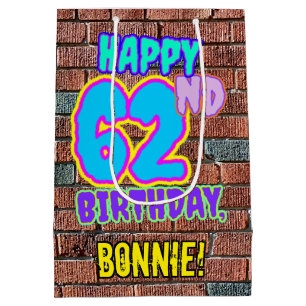 Sac Cadeau Moyen 62e anniversaire : Amusant, Graffiti urbain inspir
