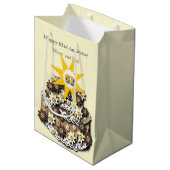 Sac Cadeau Moyen 62e anniversaire du Mariage (Devant Angle)