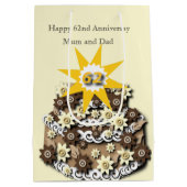 Sac Cadeau Moyen 62e anniversaire du Mariage (Dos)