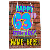 Sac Cadeau Moyen 63e anniversaire : Amusant, Graffiti urbain inspir (Devant)