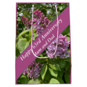Sac Cadeau Moyen 63e anniversaire Lilac modifiable (Dos)