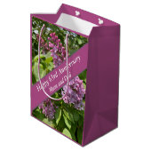 Sac Cadeau Moyen 63e anniversaire Lilac modifiable (Dos Angle)