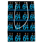 Sac Cadeau Moyen 64e anniversaire avec des bougies (Devant)