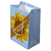 Sac Cadeau Moyen 64e anniversaire tournesol modifiable (Devant Angle)