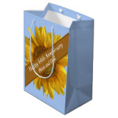 Sac Cadeau Moyen 64e anniversaire tournesol modifiable (Dos Angle)