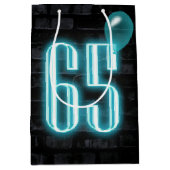 Sac Cadeau Moyen 65e anniversaire néon Connexion en brique (Devant)