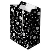 Sac Cadeau Moyen 65e anniversaire Zipper On Flowers (Dos Angle)