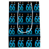 Sac Cadeau Moyen 66e anniversaire avec des bougies (Dos)