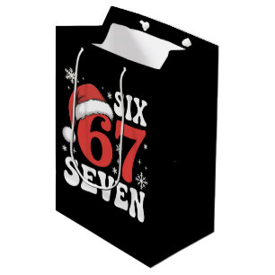 Sac Cadeau Moyen 67 Chapeau de Père Noël Noël Six Sept Blagues