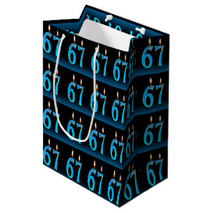 Sac Cadeau Moyen 67ème anniversaire avec bougies