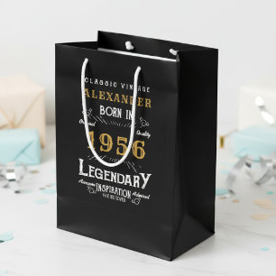 Sac Cadeau Moyen 70e anniversaire 1956 Ajouter un nom Légende Noir