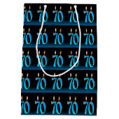 Sac Cadeau Moyen 70e anniversaire avec des bougies (Dos)