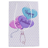 Sac Cadeau Moyen 70e anniversaire Ballons et Coeurs (Devant)