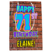 Sac Cadeau Moyen 71e anniversaire : Amusant, Graffiti urbain inspir (Devant)