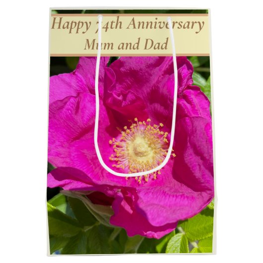 Sac Cadeau Moyen 74e anniversaire modifiable (Dos)