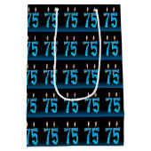 Sac Cadeau Moyen 75e anniversaire avec des bougies (Dos)