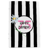 Sac Cadeau Moyen 75e anniversaire Stripes noir et blanc (Devant)