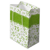 Sac Cadeau Moyen 75e Joyeux anniversaire Motif vert/blanc (Dos Angle)