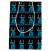 Sac Cadeau Moyen 76e anniversaire avec bougies (Dos)