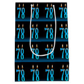 Sac Cadeau Moyen 78e anniversaire avec des bougies (Dos)