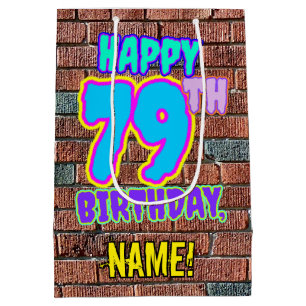 Sac Cadeau Moyen 79e anniversaire : Amusant, Graffiti urbain inspir