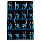 Sac Cadeau Moyen 79e anniversaire avec des bougies (Dos)