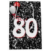 Sac Cadeau Moyen 80e anniversaire Ballons sur Parties scintillant n (Devant)