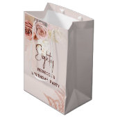 Sac Cadeau Moyen 80e fête d'anniversaire Boho Floral Custom (Devant Angle)