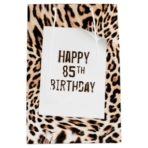 Sac Cadeau Moyen 85e Anniversaire Léopard Fourrure Imprimer Sac-Cad
