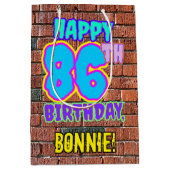 Sac Cadeau Moyen 86e anniversaire : Amusant, Graffiti urbain inspir (Devant)