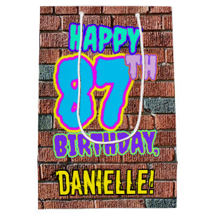 Sac Cadeau Moyen 87e anniversaire : Amusant, Graffiti urbain inspir