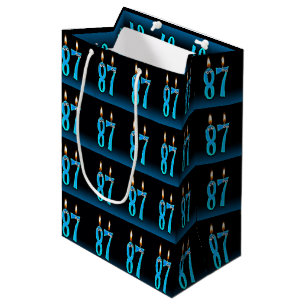Sac Cadeau Moyen 87ème anniversaire avec bougies