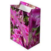 Sac Cadeau Moyen 8e anniversaire, Clematis rose (Devant Angle)