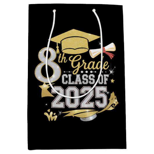 Sac Cadeau Moyen 8e Classe De 2025 Graduate Graduation (Devant)