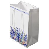 Sac Cadeau Moyen 90e anniversaire Juillet Mois de naissance Fleur B (Dos Angle)