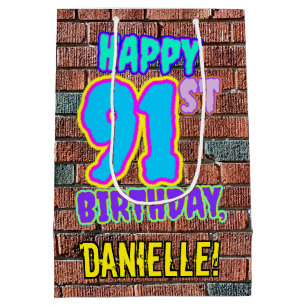 Sac Cadeau Moyen 91e anniversaire : Amusant, Graffiti urbain inspir